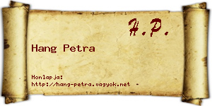 Hang Petra névjegykártya